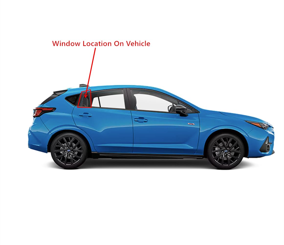 Tempered Passenger Right Side Rear Vent Window Vent Glass Compatible with Subaru Impreza 2024-2025 Models