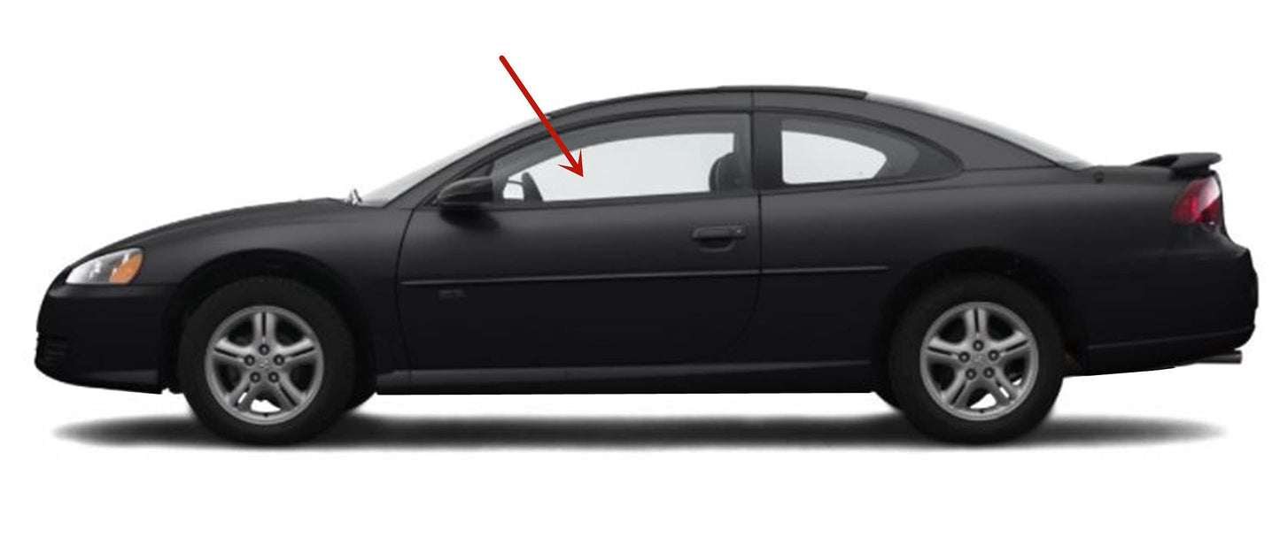 Driver Left Side Door Window Door Glass Compatible with Chrysler Sebring/Dodge Stratus 2 Door Coupe 2001-2006 Models