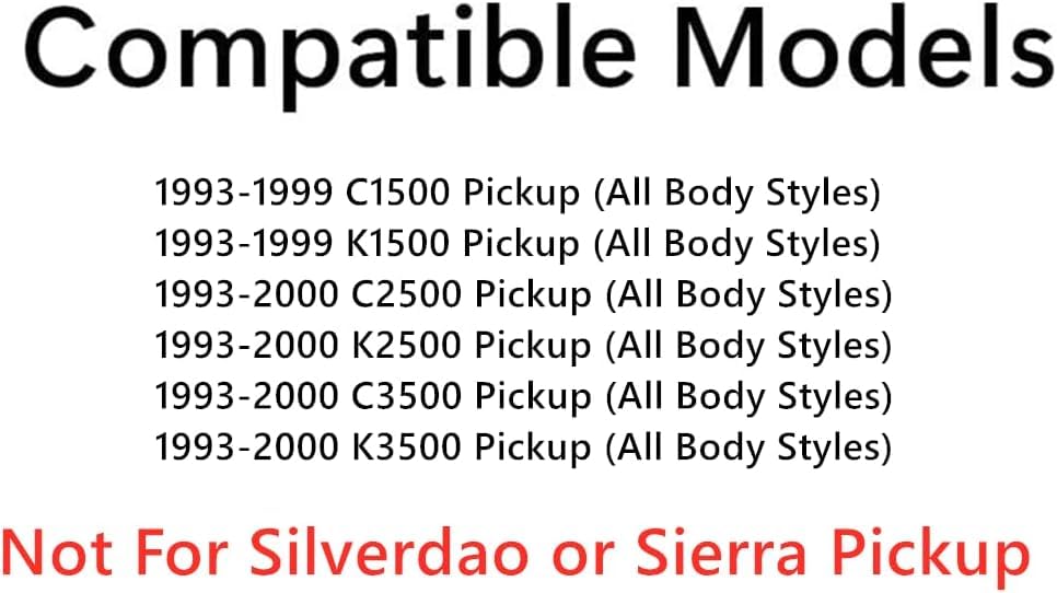 Privacy Driver Left Side Front Door Window Glass Compatible with Chevrolet / GMC Pickup C1500 K1500 1993-1999 Models/ C2500 C2500 K3500 K3500 1993-2000 Models (Not For Silverado or Sierra)