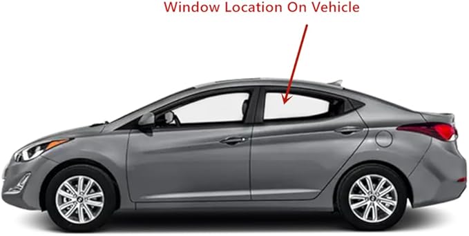 Driver Left Side Rear Door Window Door Glass Compatible with Hyundai Elantra 4 Door Sedan 2011-2016 Models