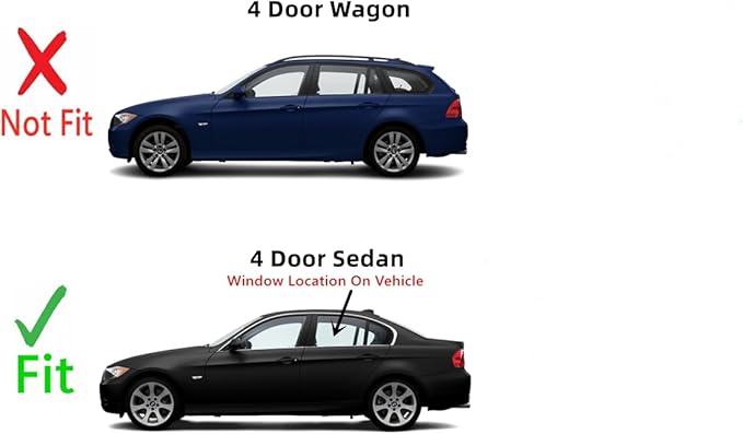 Driver Left Side Rear Door Window Door Glass Compatible with BMW 325 325i 325xi 328 328i 328xi 330 330i 330xi 335 335d 335i 335xi M3 4 Door Sedan 2006-2011 Models