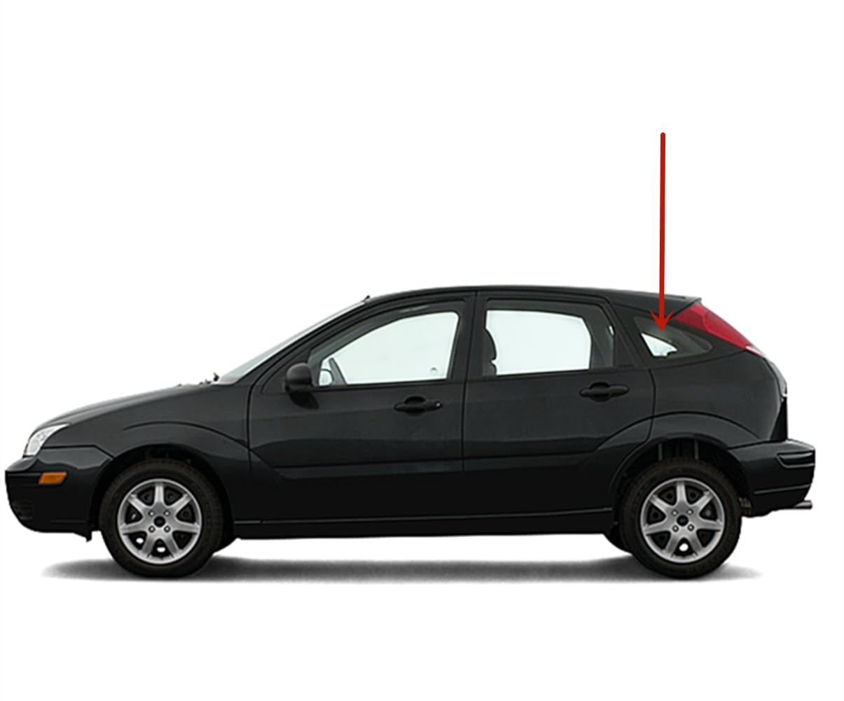 Driver Left Side Quarter Window Quarter Glass Compatible with Ford Focus 4 Door Hatchback 2002-2007 Models