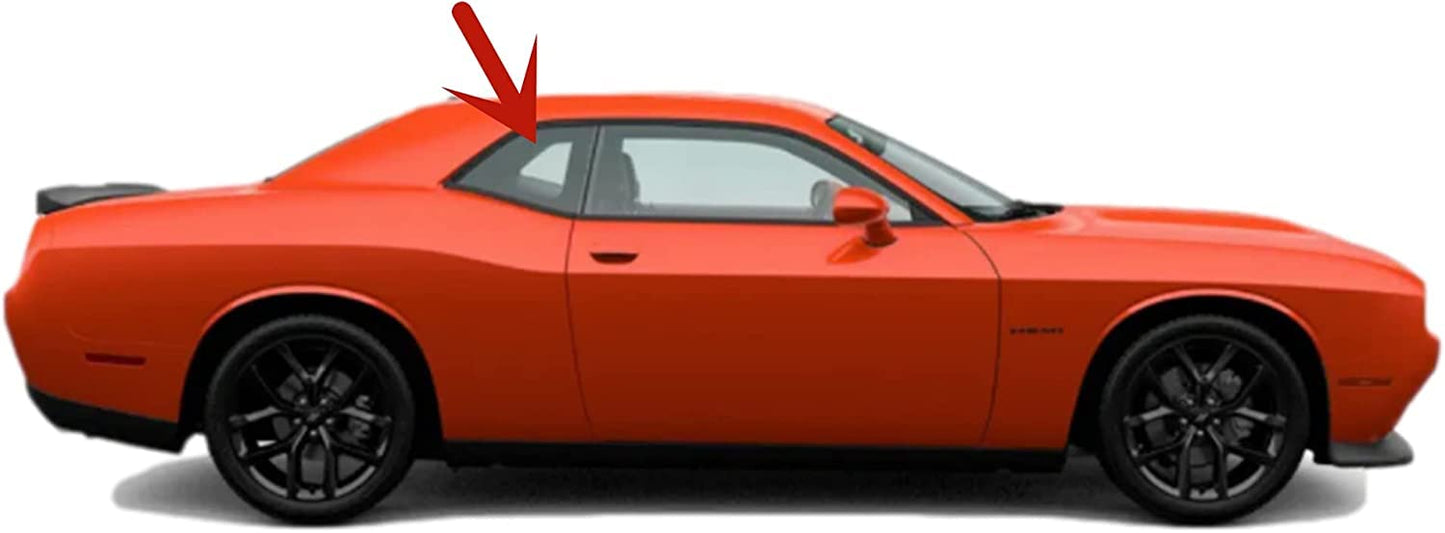 Passenger Right Side Quarter Window Quarter Glass Compatible with Dodge Challenger 2 Door Coupe 2008-2023 Models