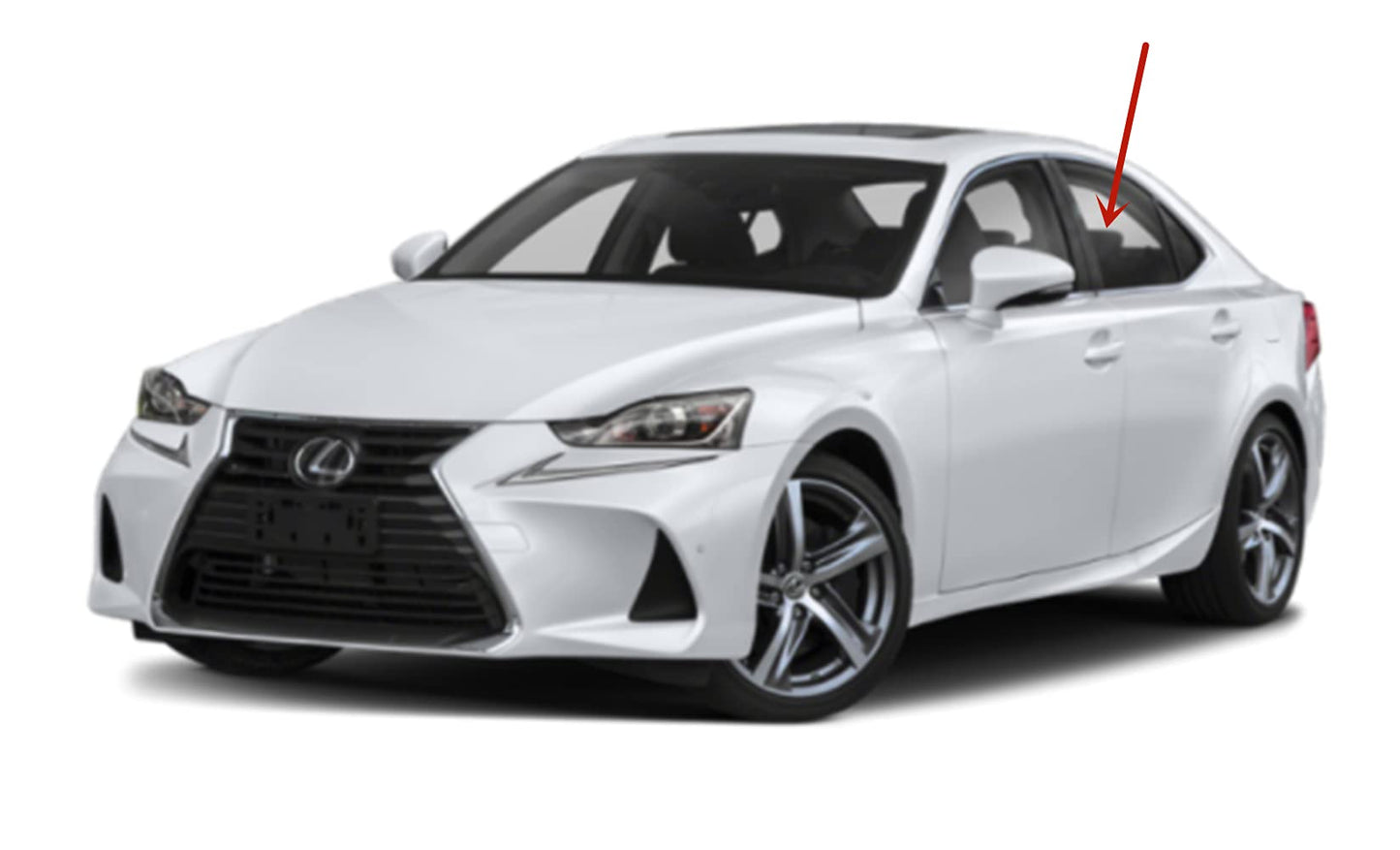 Driver Left Side Rear Door Window Door Glass Compatible with Lexus IS250 / IS350 / IS300 / IS200t 4 Door Sedan 2014-2020 Models