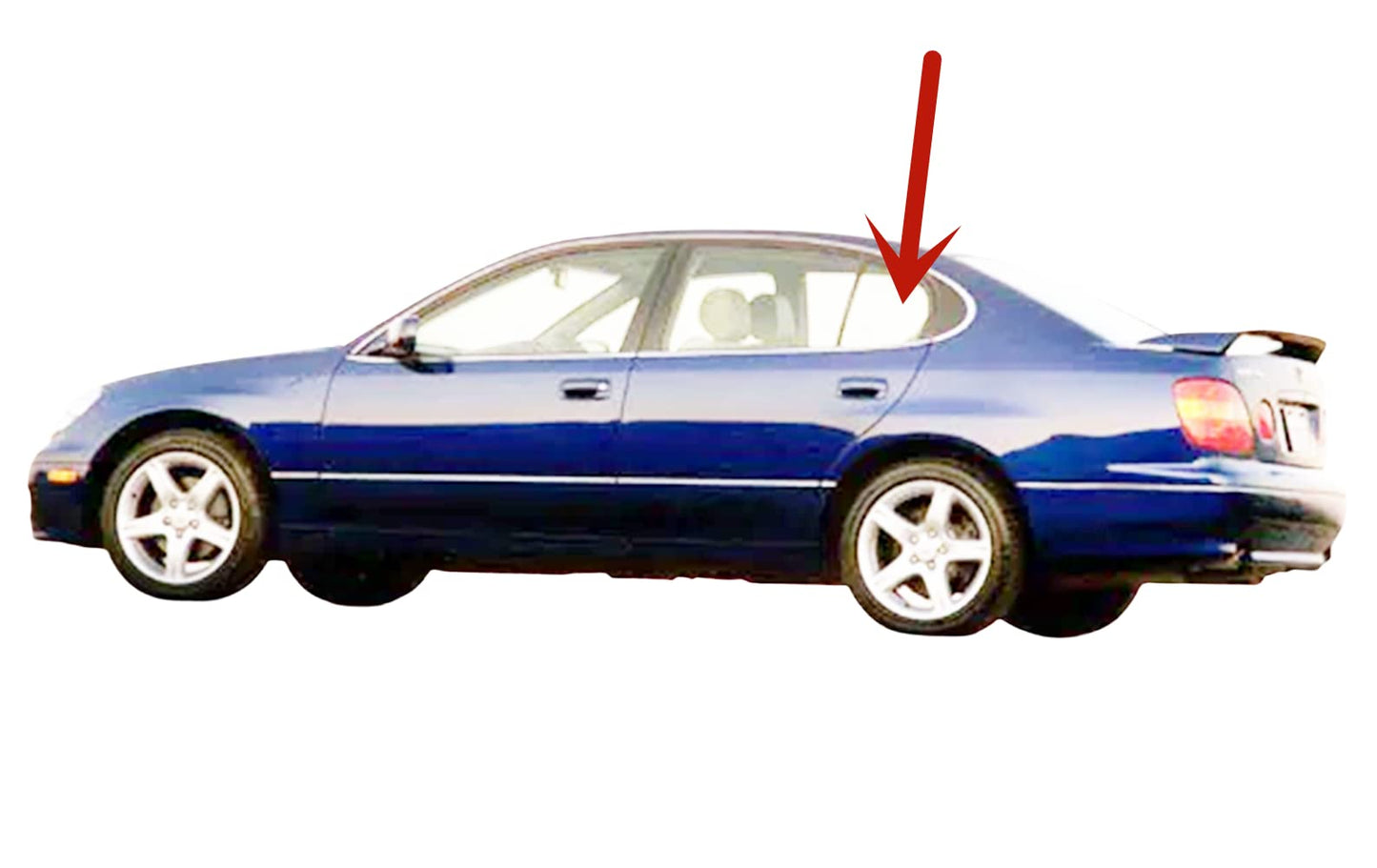 Driver Left Side Rear Vent Window Vent Glass Compatible with Lexus GS300 / GS400 4 Door Sedan 1998-2000 Models