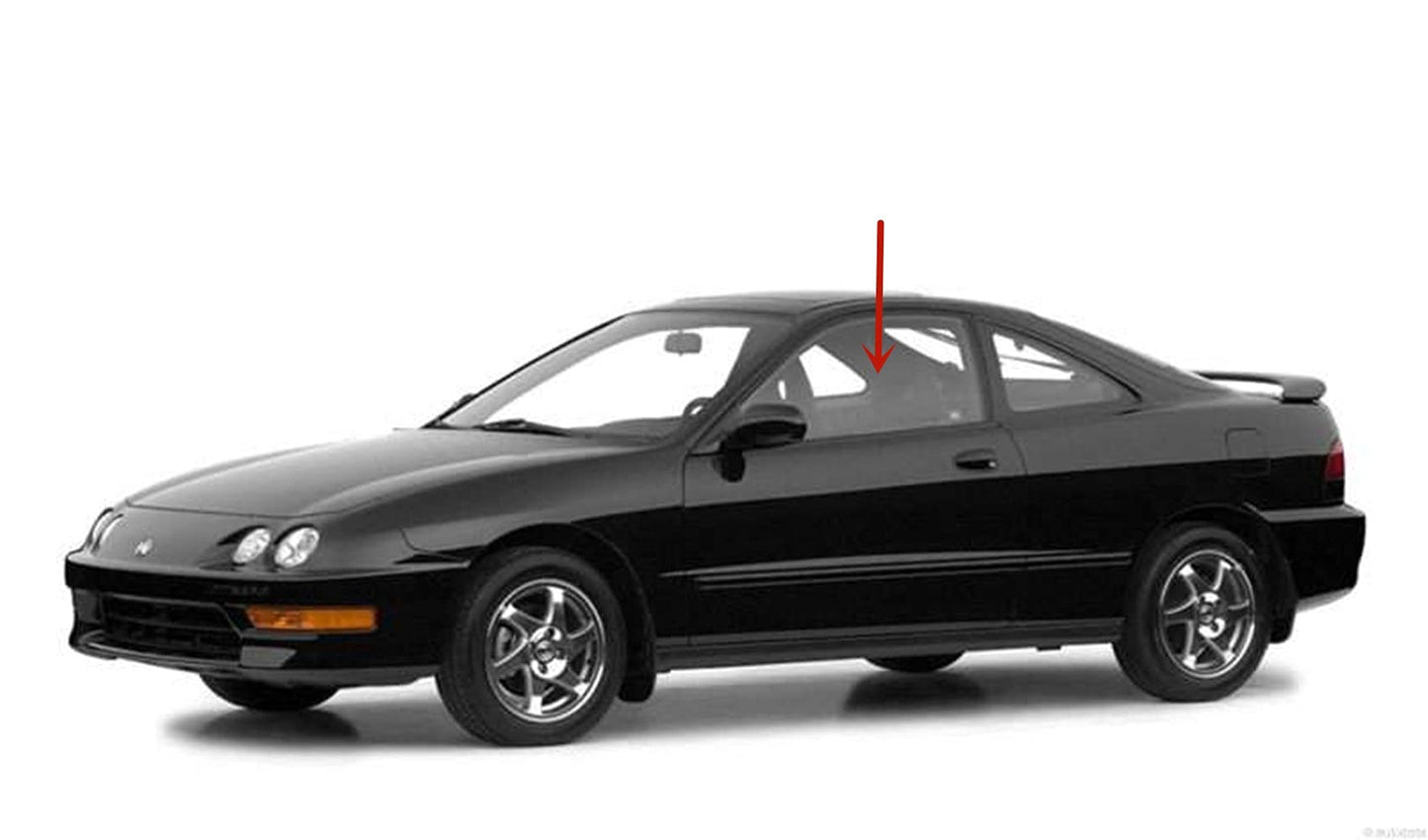 Driver Left Side Door Window Door Glass Compatible with Acura Integra 2 Door Coupe 1994-2001 Models