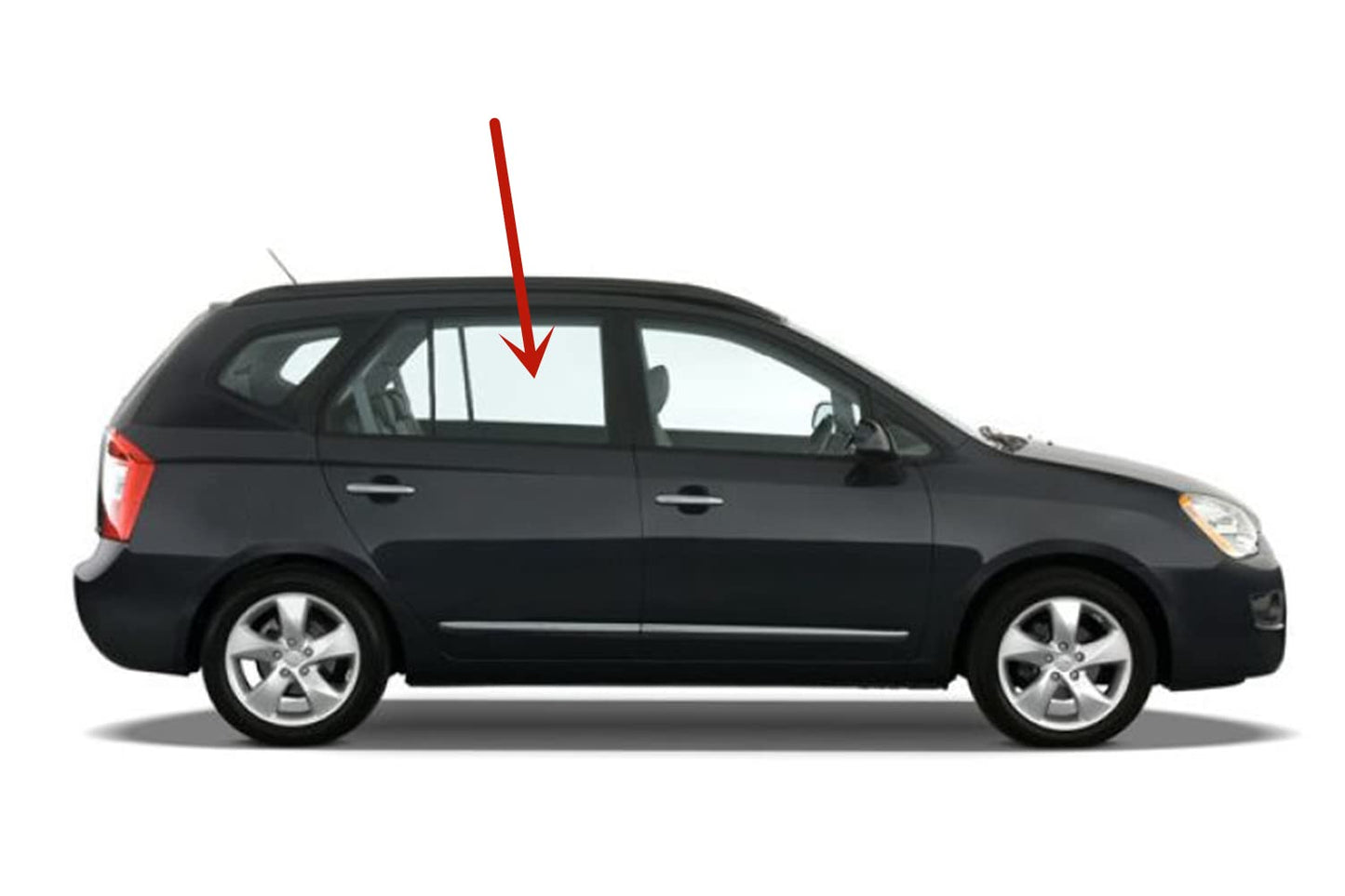 Passenger Right Side Rear Door Window Door Glass Compatible with Kia Rondo 2007-2011 Models