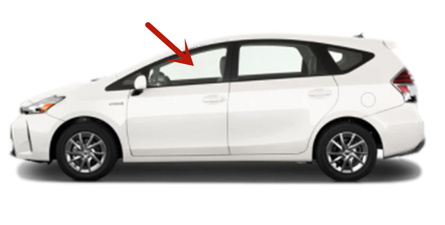 Driver Left Side Front Door Window Door Glass Compatible with Toyota Prius V 4 Door Hatchback 2012-2018 Models