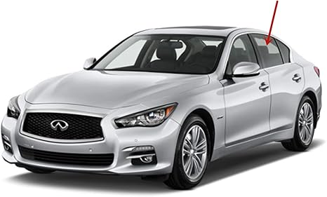Driver Left Side Rear Door Window Door Glass Compatible with Infiniti Q50 2014-2024 Models