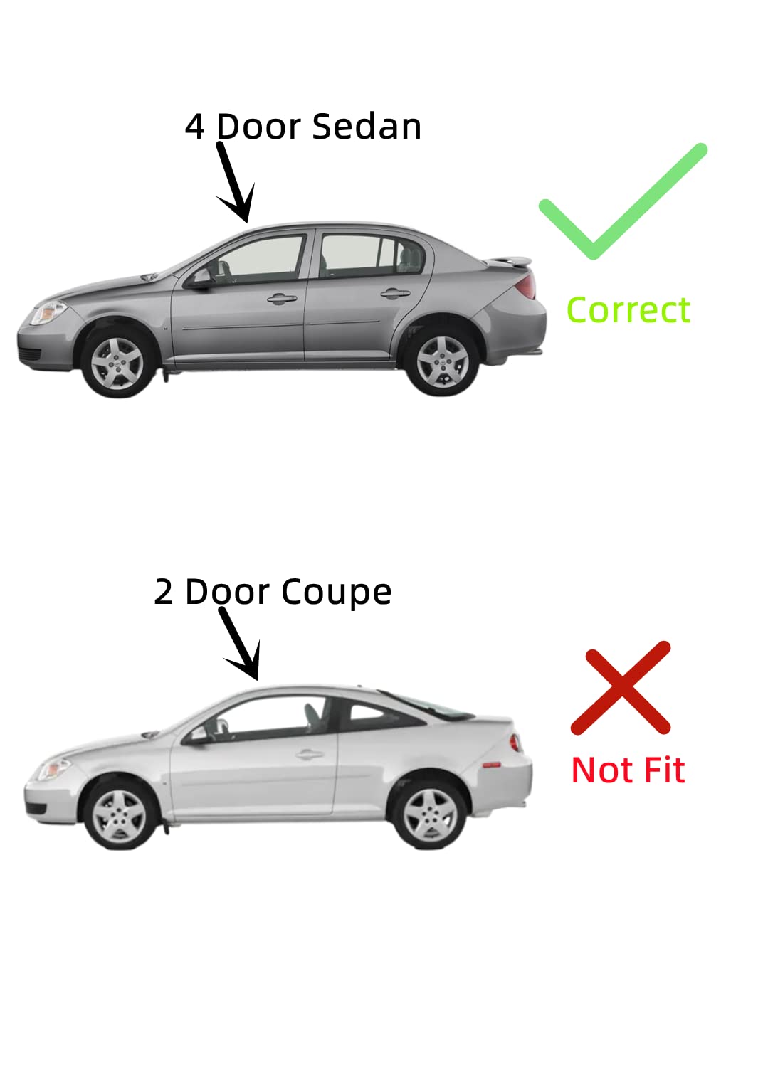 Heated Back Window Back Glass Compatible with Pontiac G4 G5 2005-2010/Chevrolet Cobat 2005-2011 4 Door Sedan Models