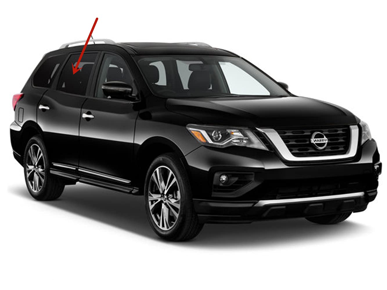 Passenger Right Side Rear Door Window Door Glass Compatible with Nissan Pathfinder 2013-2020 Models