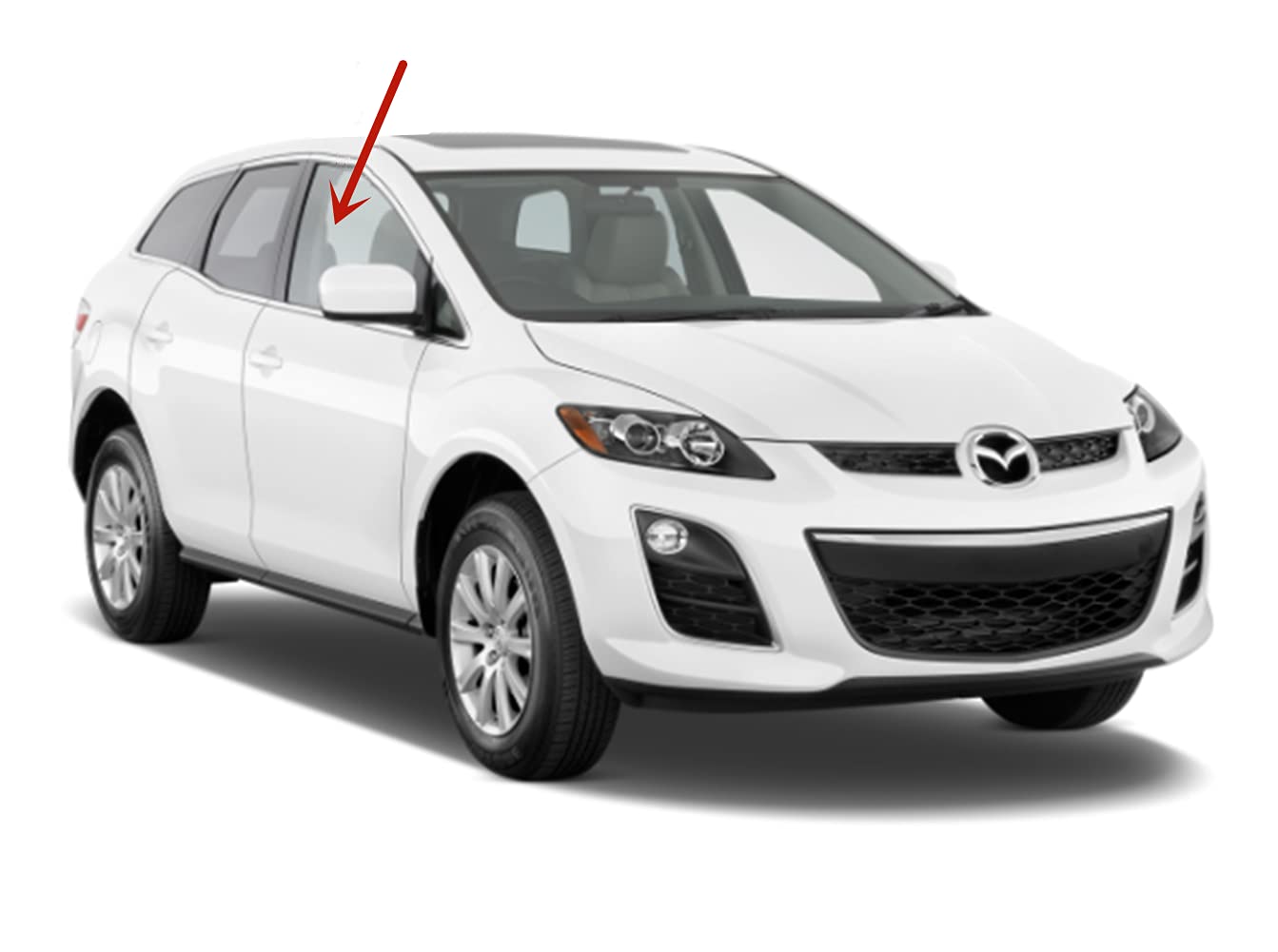 Passenger Right Side Front Door Window Door Glass Compatible with Mazda CX-7 2007-2012 Models