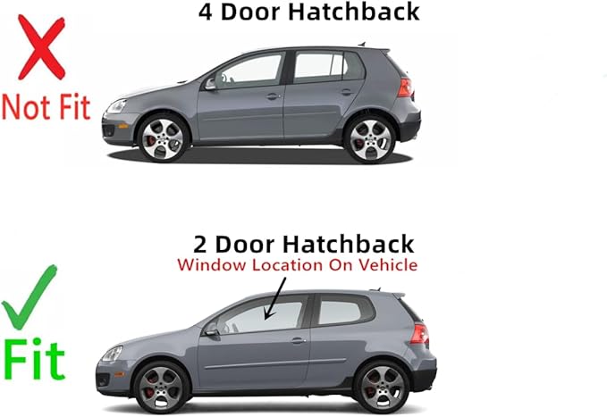 Driver Left Side Door Window Door Glass Compatible with Volkswagen R32 / GTI / Rabbit 2 Door Hatchback 2006-2009 Models