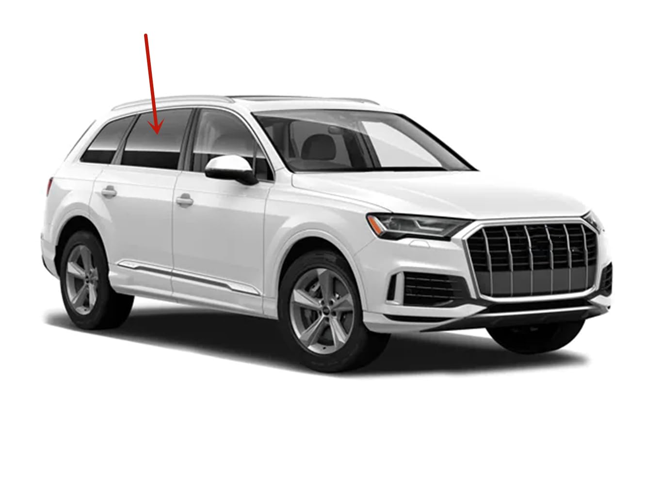 Tempered Passenger Right Side Rear Door Window Door Glass Compatible with Audi Q7 2017-2025 Models