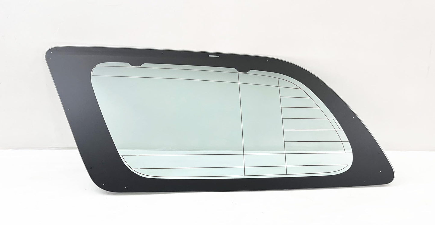 W/ Sunshade Hook & Antenna Style Tempered Passenger Right Side Quarter Window Quarter Glass Compatible with Toyota Sequoia 2008-2022 Models