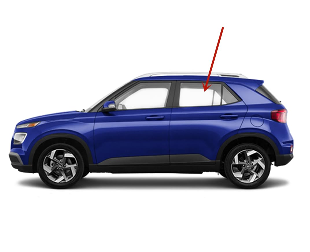Tempered Driver Left Side Rear Door Window Door Glass Compatible with Hyundai Venue 2020-2025 Models