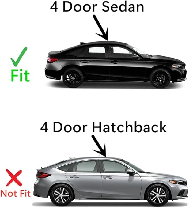 Heated Back Window Back Glass Compatible with 2022-2025 Honda Civic 4 Door Sedan