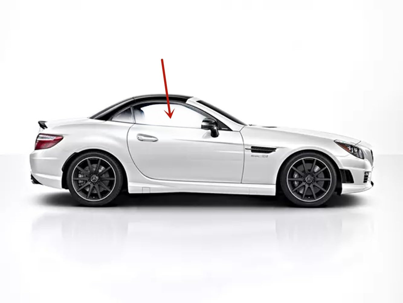 Tempered Glass Only Passenger Right Side Door Window Door Glass Compatible with Mercedes Benz SLK250 SLK300 SLK350 SLK55AMG 2012-2016 Models