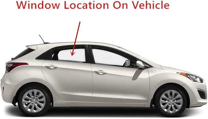 Passenger Right Side Rear Door Window Door Glass Compatible with Hyundai Elantra GT 4 Door Hatchback 2013-2017 Models