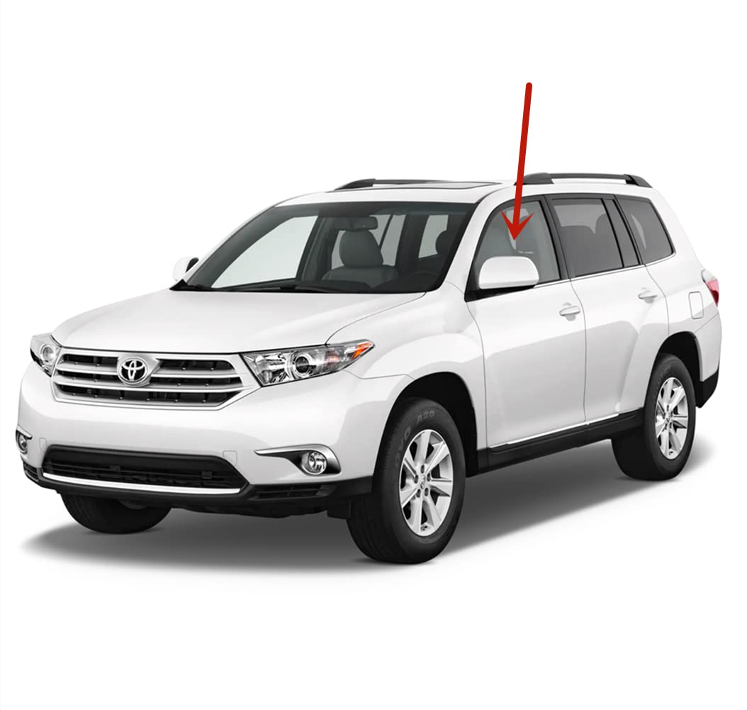 Driver Left Side Front Door Window Door Glass Compatible with Toyota Highlander 2008-2013 Models