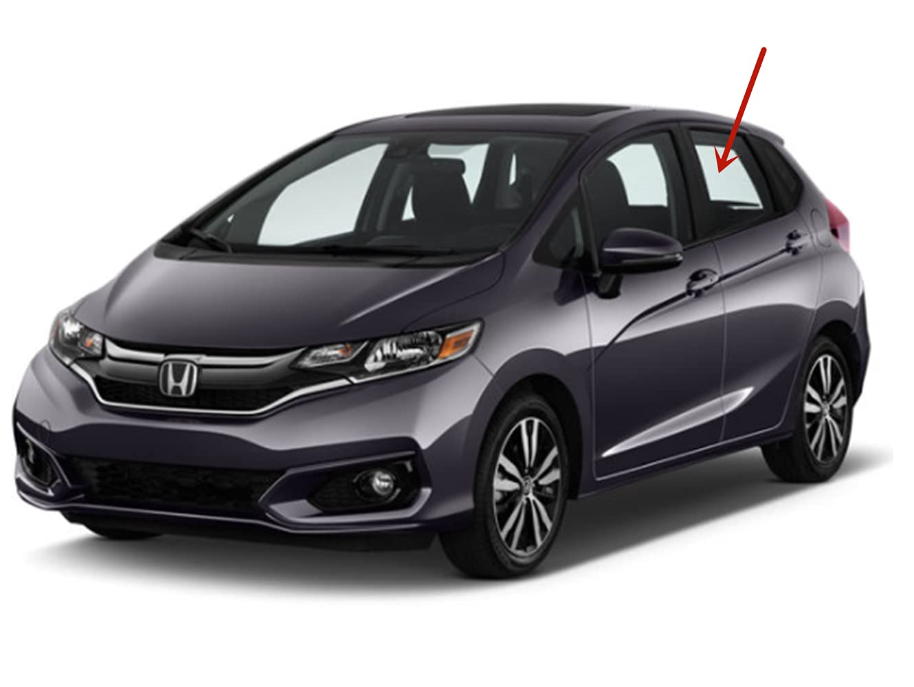 Driver Left Side Rear Door Window Door Glass Compatible with Honda Fit 4 Door Hatchback 2015-2020 Models