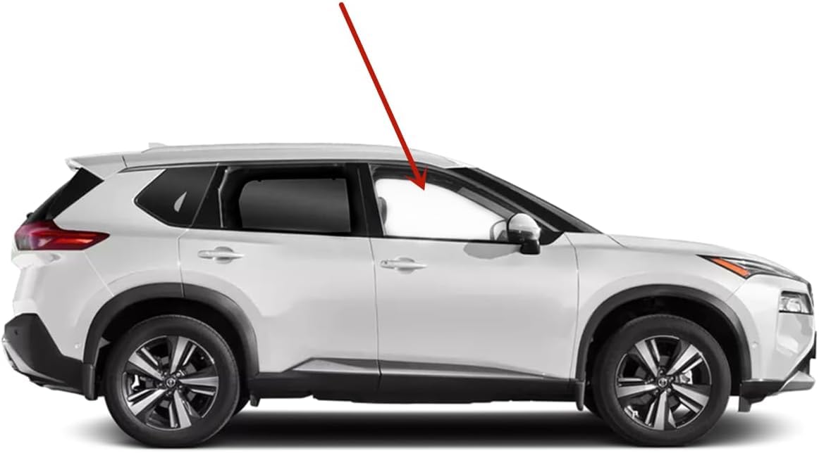 Tempered Passenger Right Side Front Door Window Door Glass Compatible with Nissan Rogue 2021-2025 Models (Not For Rogue Sport)