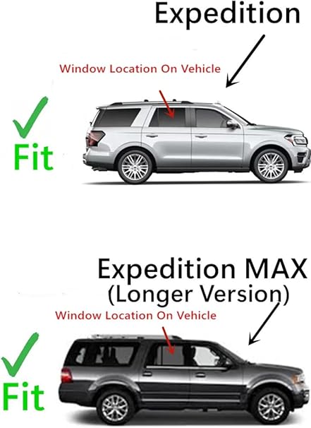 Tempered Passenger Right Side Rear Door Window Door Glass Compatible with Ford Expedition / Expedition MAX 2018-2024 Models