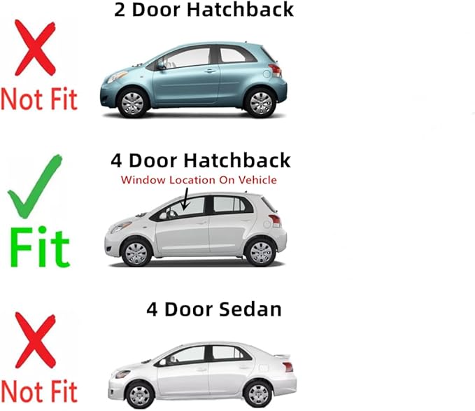 Driver Left Side Front Door Window Door Glass Compatible with Toyota Yaris 4 Door Hatchback 2006-2011 Models