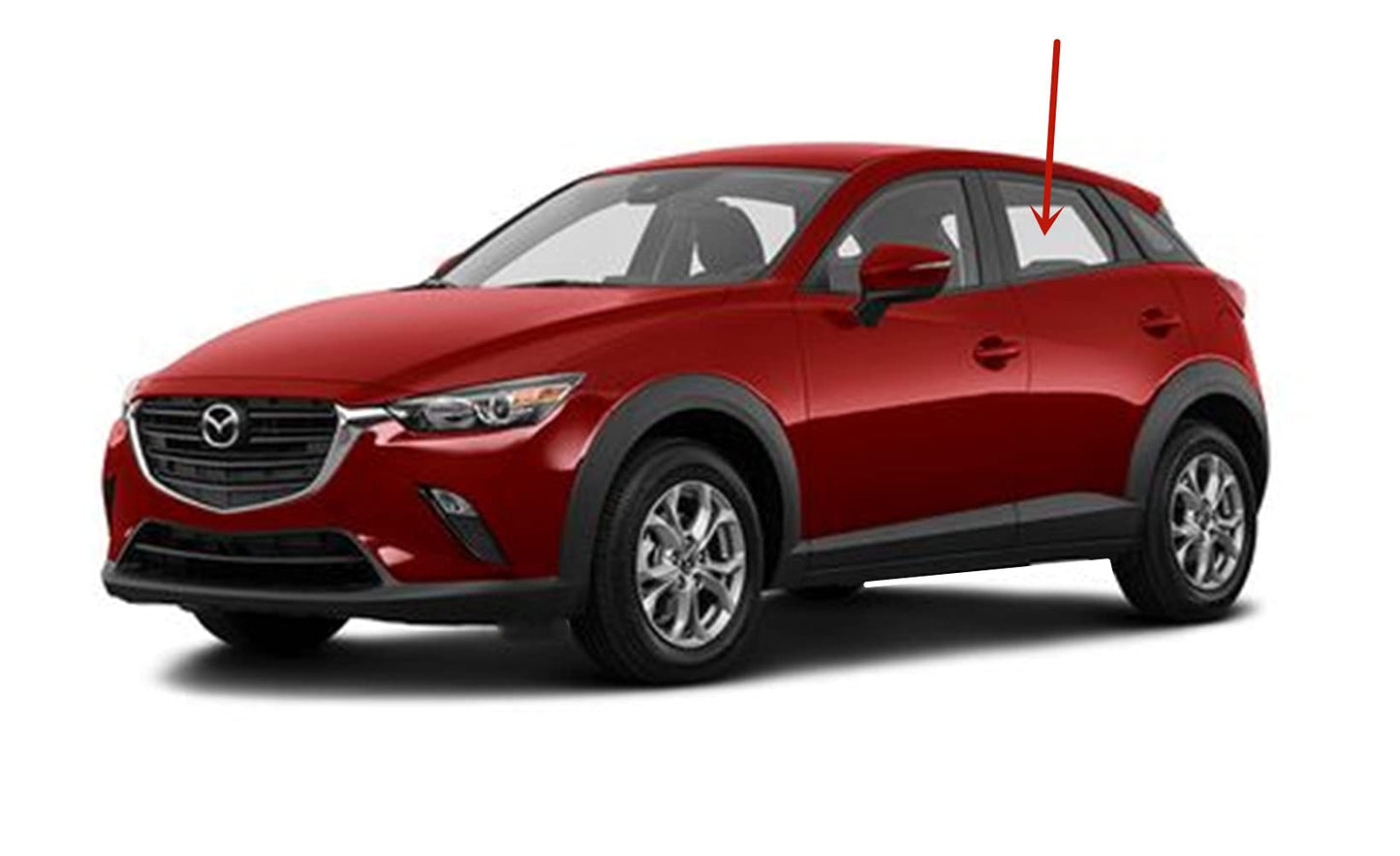 Driver Left Side Rear Door Window Door Glass Compatible with Mazda CX-3 2016-2021 Models