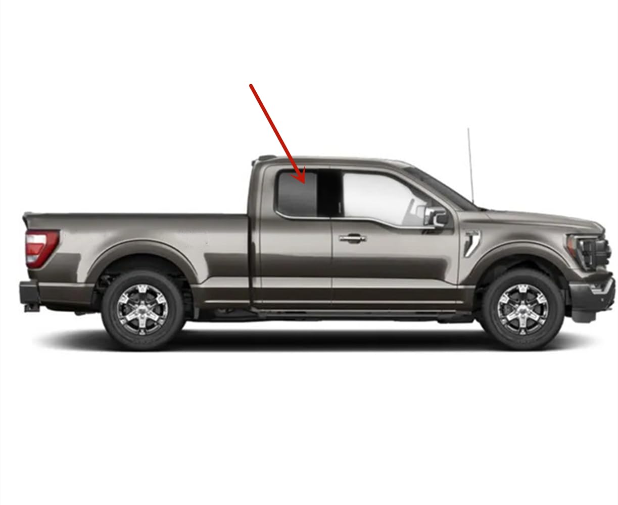 Passenger Right Side Rear Door Window Door Glass Compatible with Ford F150 2015-2020 2 Door Super Cab Models/Ford F250 F350 F450 F550 2017-2022 2 Door Super Cab Models