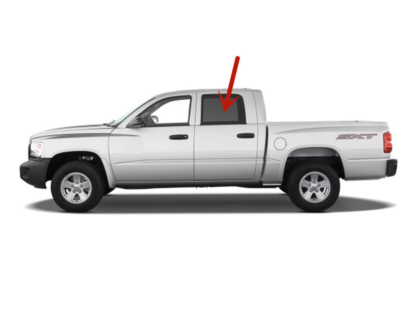 Driver Left Side Rear Door Window Door Glass Compatible with Dodge Dakota/Ram Dakota/Mitsubishi Raider 2005-2011 4 Door Crew Cab Pickup Models