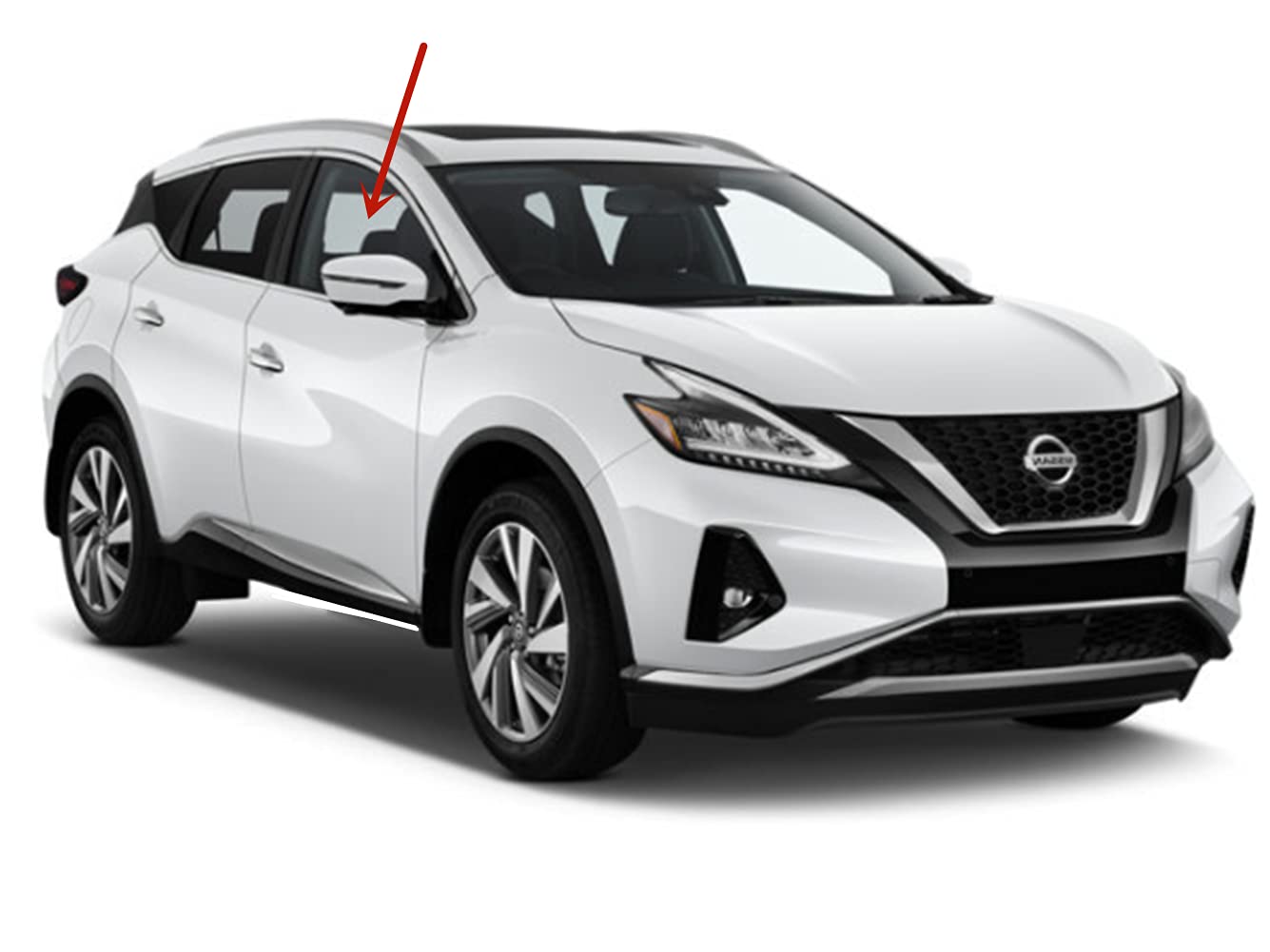 Tempered Passenger Right Side Front Door Window Door Glass Compatible with Nissan Murano 2015-2024 Models