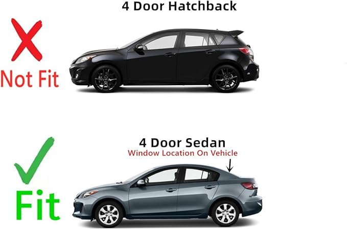 Heated Back Window Back Glass Compatible with Mazda 3 4 Door Sedan 2010-2013 Models