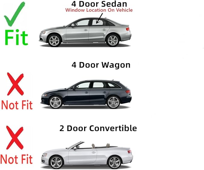 OEM Driver Left Side Rear Door Window Door Glass Compatible with Audi A4 S4 RS4 4 Door Sedan 2009-2016 Model