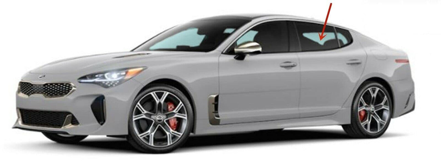 Driver Left Side Rear Door Window Door Glass Compatible with Kia Stinger 2018-2023 Models