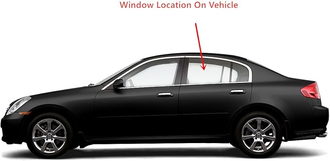 Driver Left Side Rear Door Window Door Glass Compatible with 2003-2006 Infiniti G35 4 Door Sedan