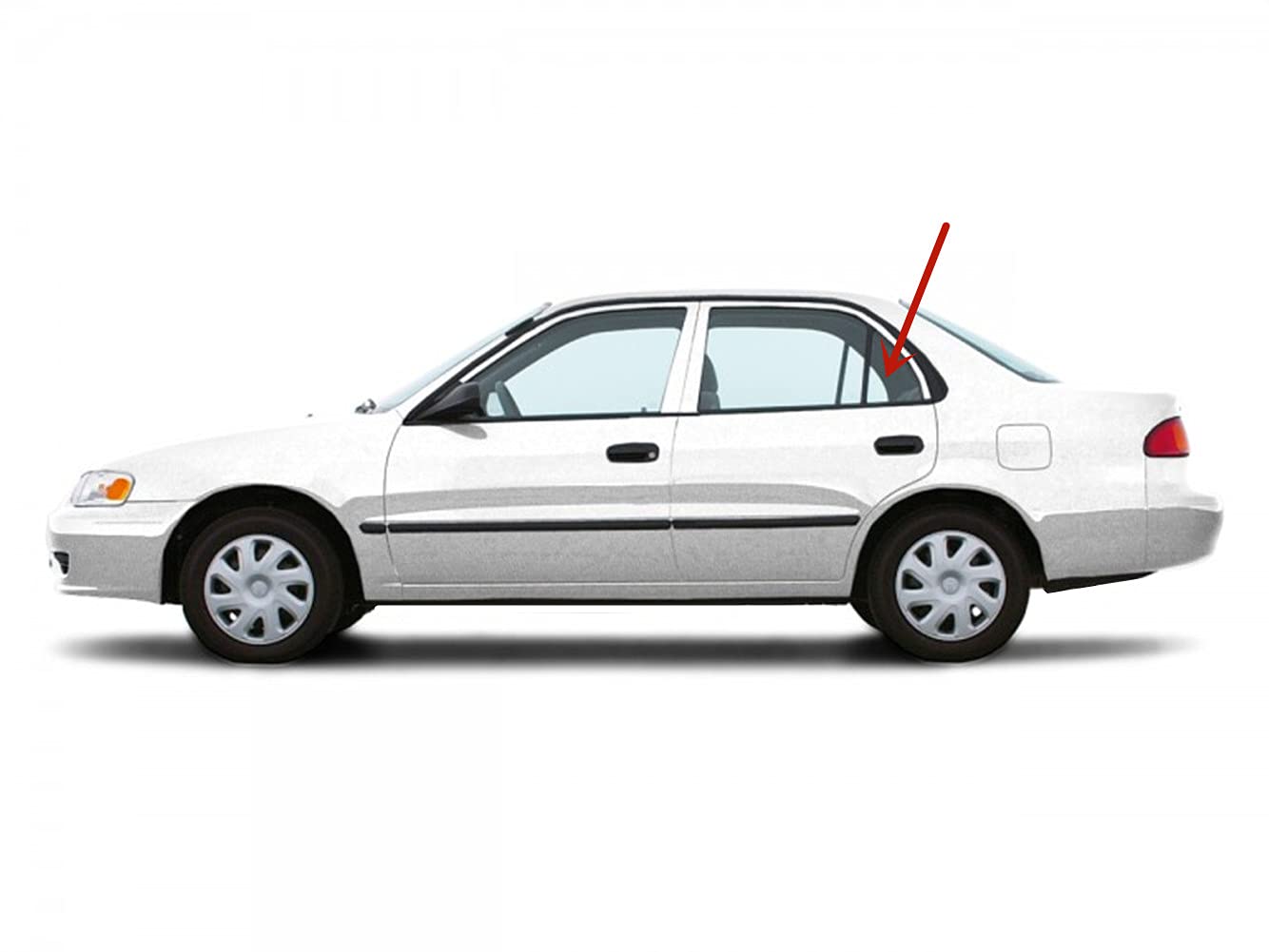 Driver Left Side Rear Vent Window Vent Glass Compatible with Toyota Corolla/Chevrolet Prizm 4 Door Sedan 1998-2002 Models