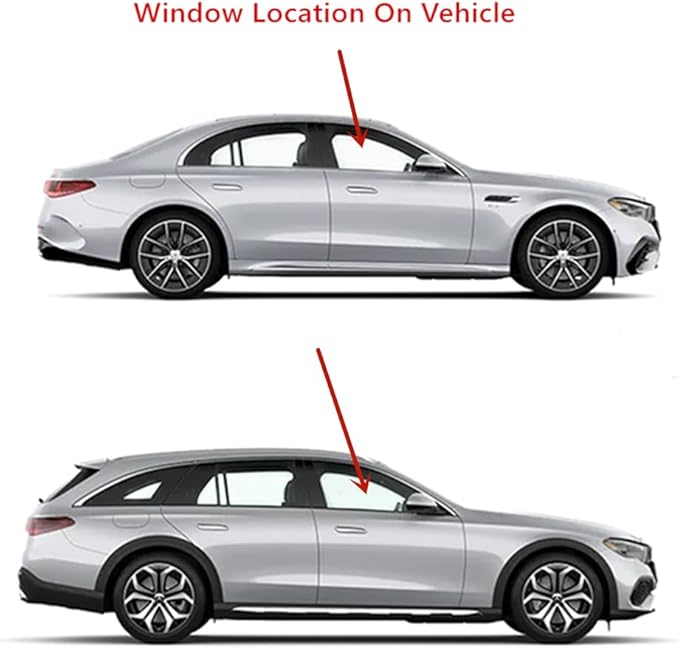 Tempered Passenger Right Side Front Door Window Door Glass Compatible with Mercedes Benz E300 E43AMG 2017-2019 / E350 2020-2023 / E53AMG 2019-2023 / E400 E450 E63AMG 2017-2023 4 Door Models