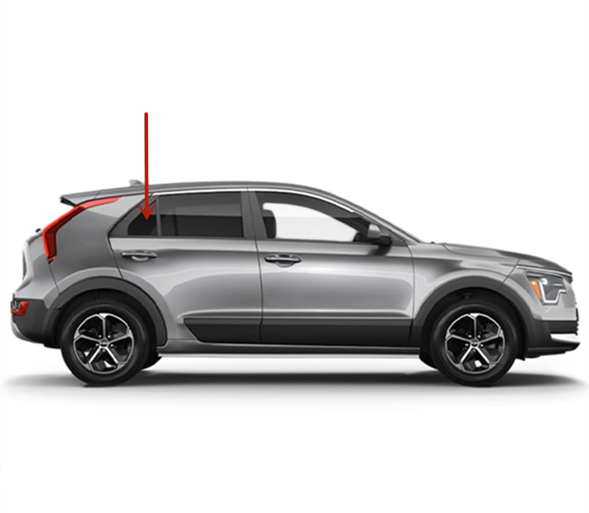 Tempered Passenger Right Side Rear Vent Window Glass Only Compatible with Kia Niro / Niro EV 2023-2025 Models