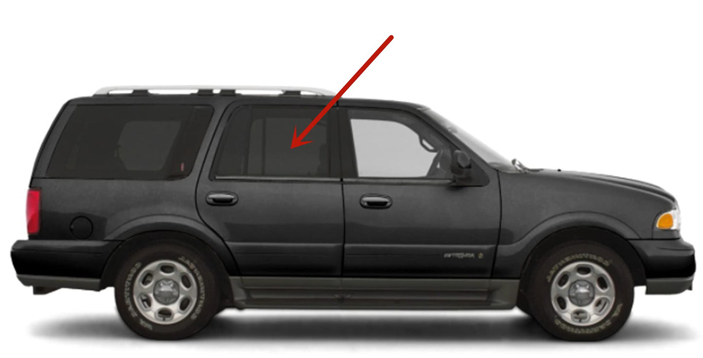 Passenger Right Side Rear Door Window Door Glass Compatible with Ford Expedition/Lincoln Navigator 1997-2002 Models