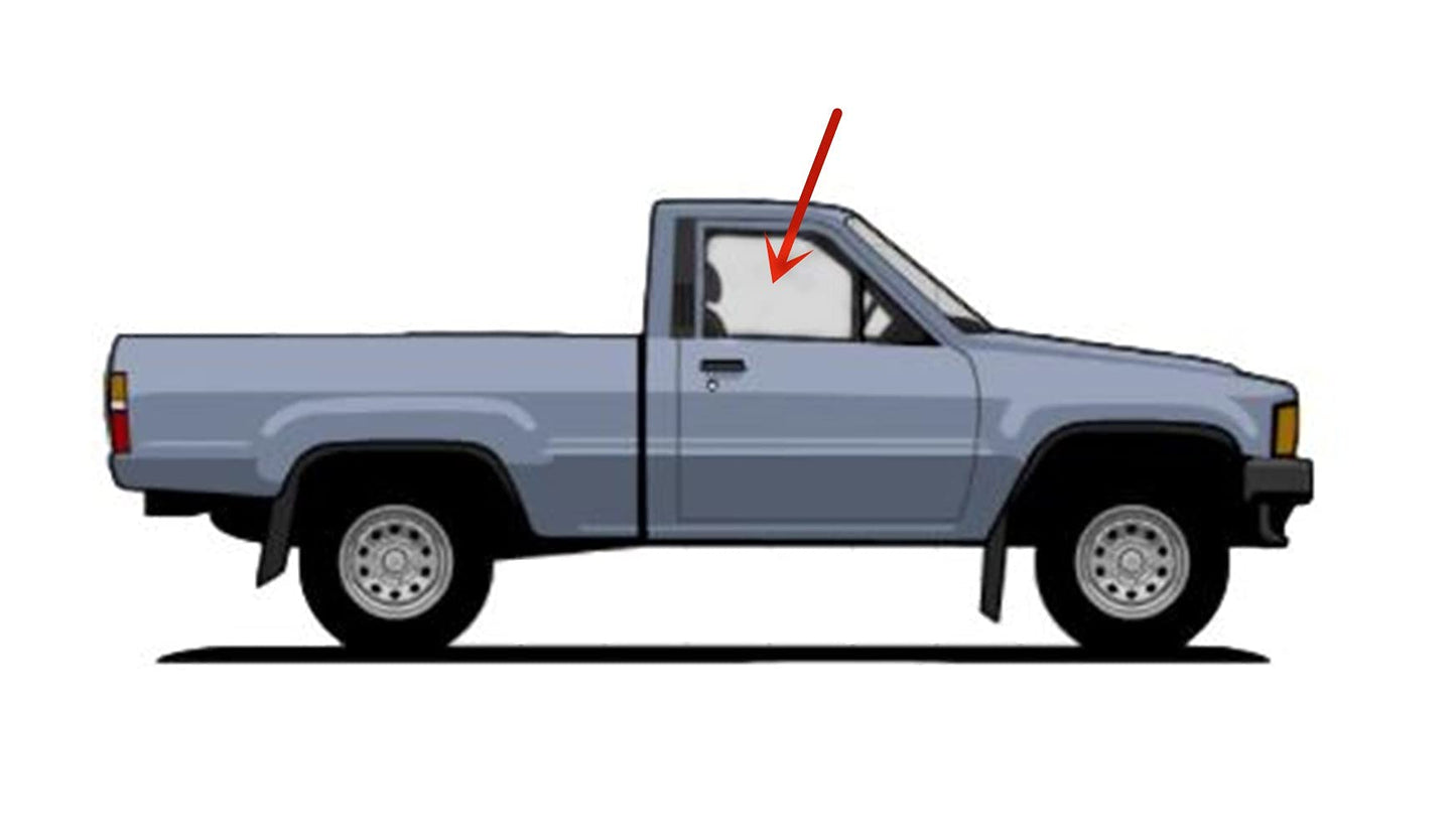 Passenger Right Side Door Window Door Glass W/Vent Compatible with Toyota Pickup 1984-1988 / Toyota 4Runner 1985-1989