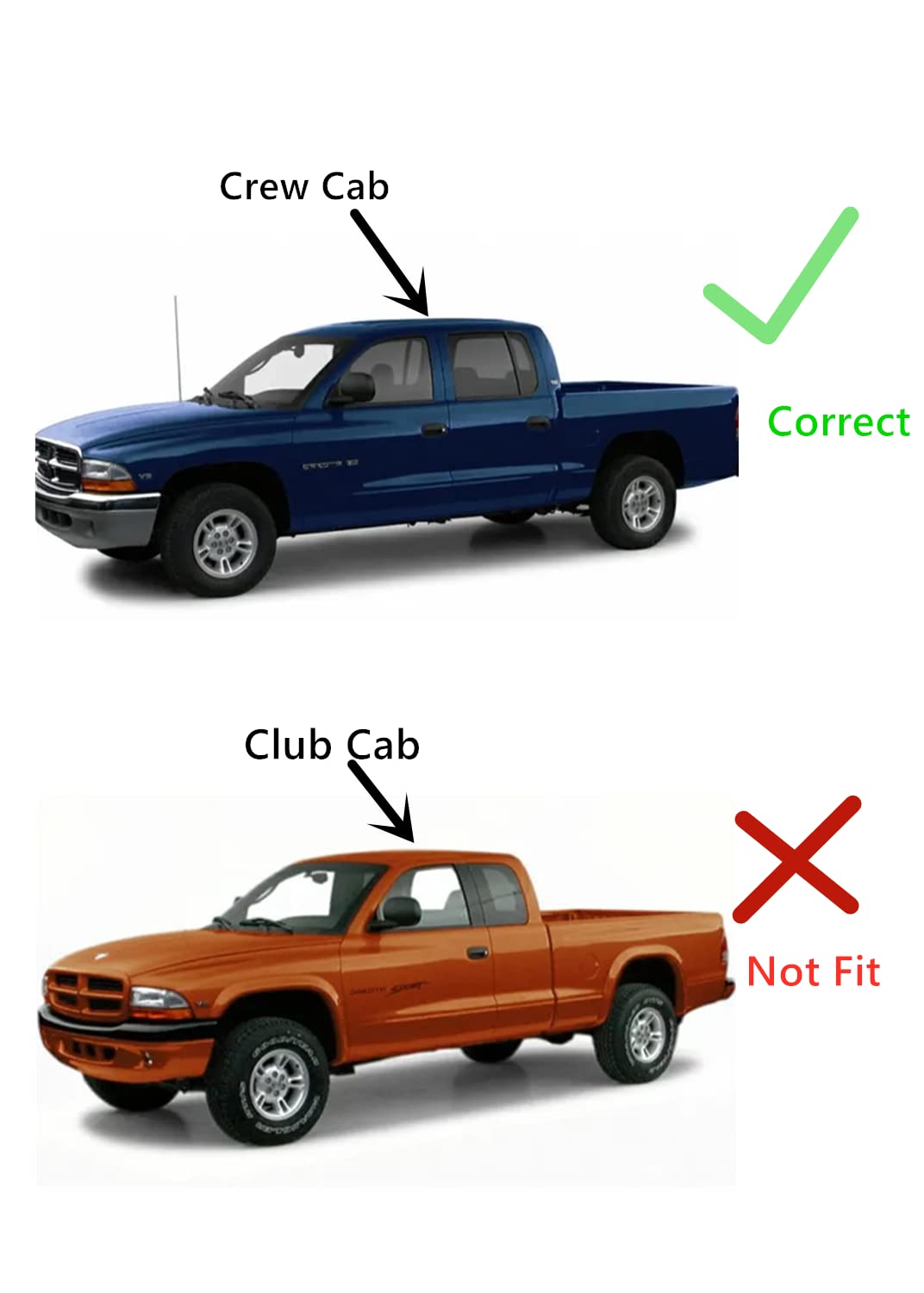 Tempered Driver Left Side Rear Door Window Door Glass Compatible with Dodge Dakota Pickup 4 Door Crew Cab 2000-2004 Models