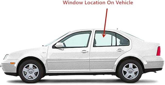 Driver Left Side Rear Door Window Door Glass Compatible with Volkswagen Jetta 2000-2005 / Jetta New 1999 4 Door Sedan Models (Not For Wgaon Or 2005 New Jetta)