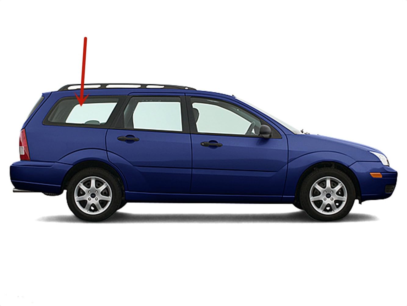 Passenger Right Side Rear Quarter Glass Window Compatible with Ford Focus 4 Door Wagon 2000-2007 Models