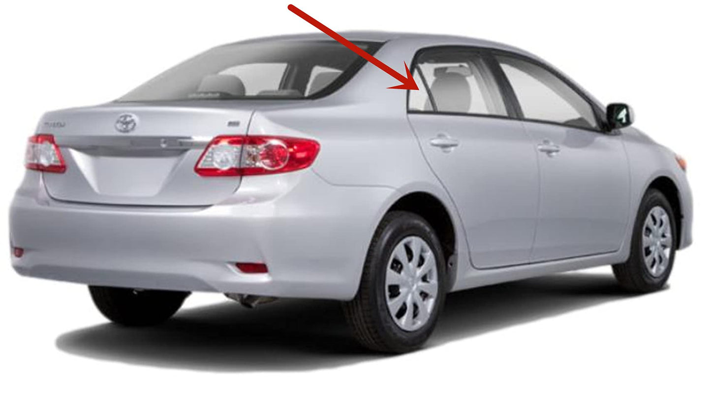 Passenger Right Side Rear Vent Window Vent Glass Compatible with Toyota Corolla 4 Door Sedan 2009-2013 Models