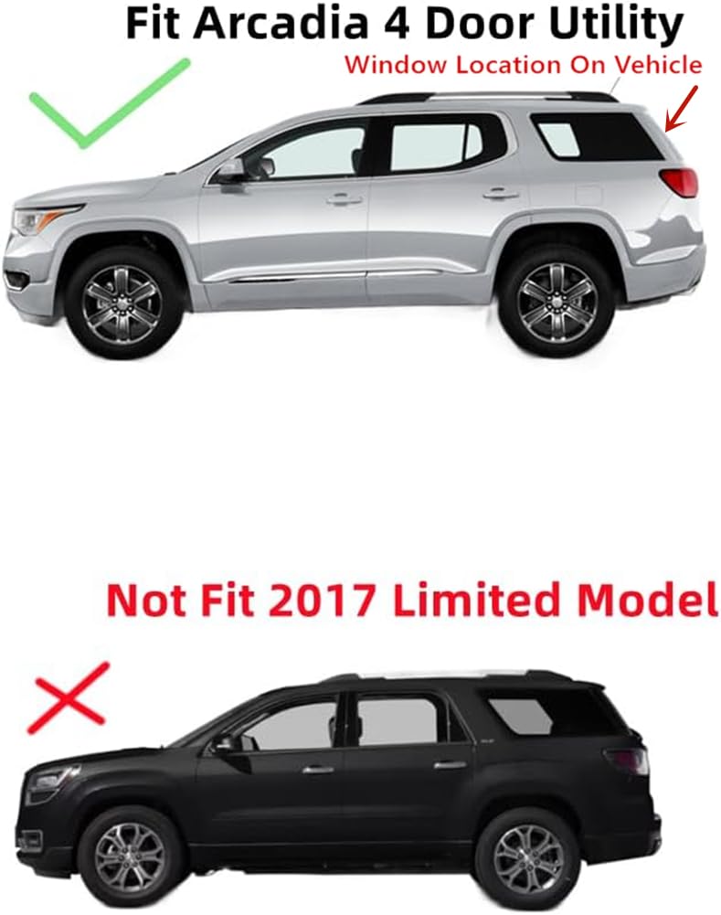 Heated Back Window Back Tailgate Glass Compatible with GMC Acadia 2017-2023 Models (Not For 2017 Arcadia Limited)