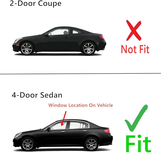 Driver Left Side Front Door Window Door Glass Compatible with 2003-2006 Infiniti G35 4 Door Sedan