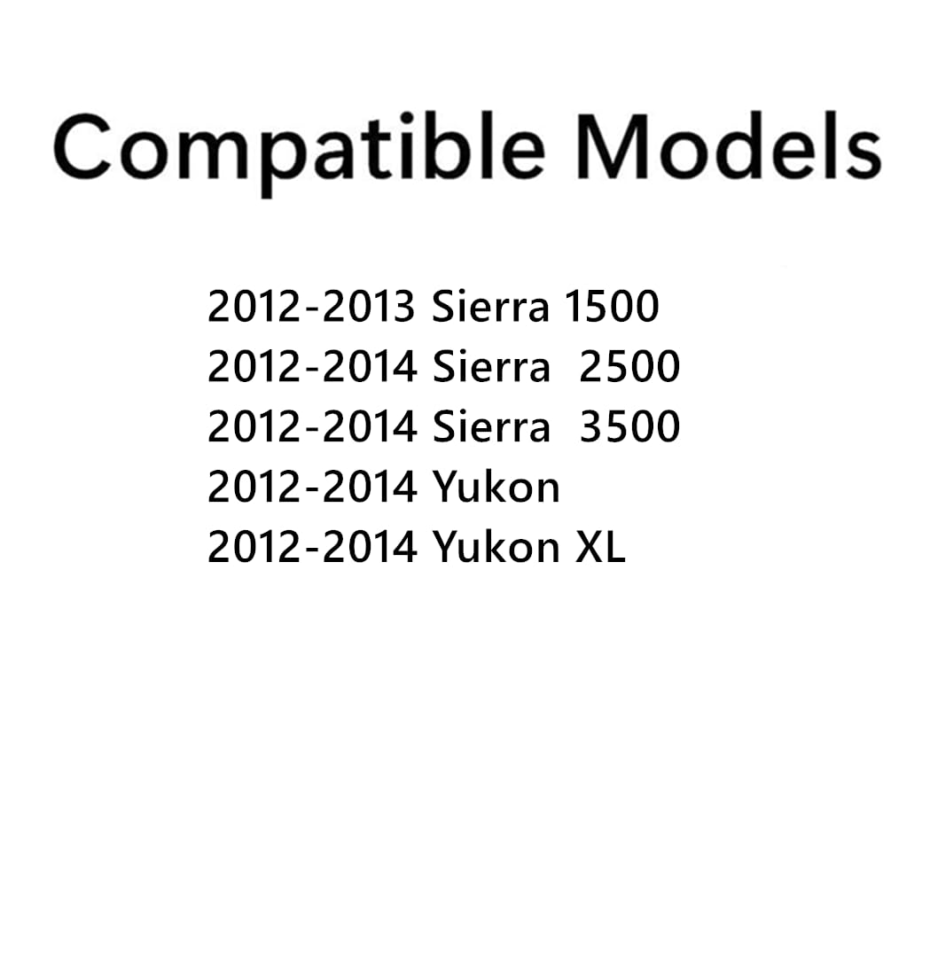 Tempered Passenger Right Side Front Door Window Door Glass Compatible with GMC Sierra 1500 2012-2013 / Sierra 2500 . Sierra 3500 . Yukon . Yukon XL 2012-2014 Models