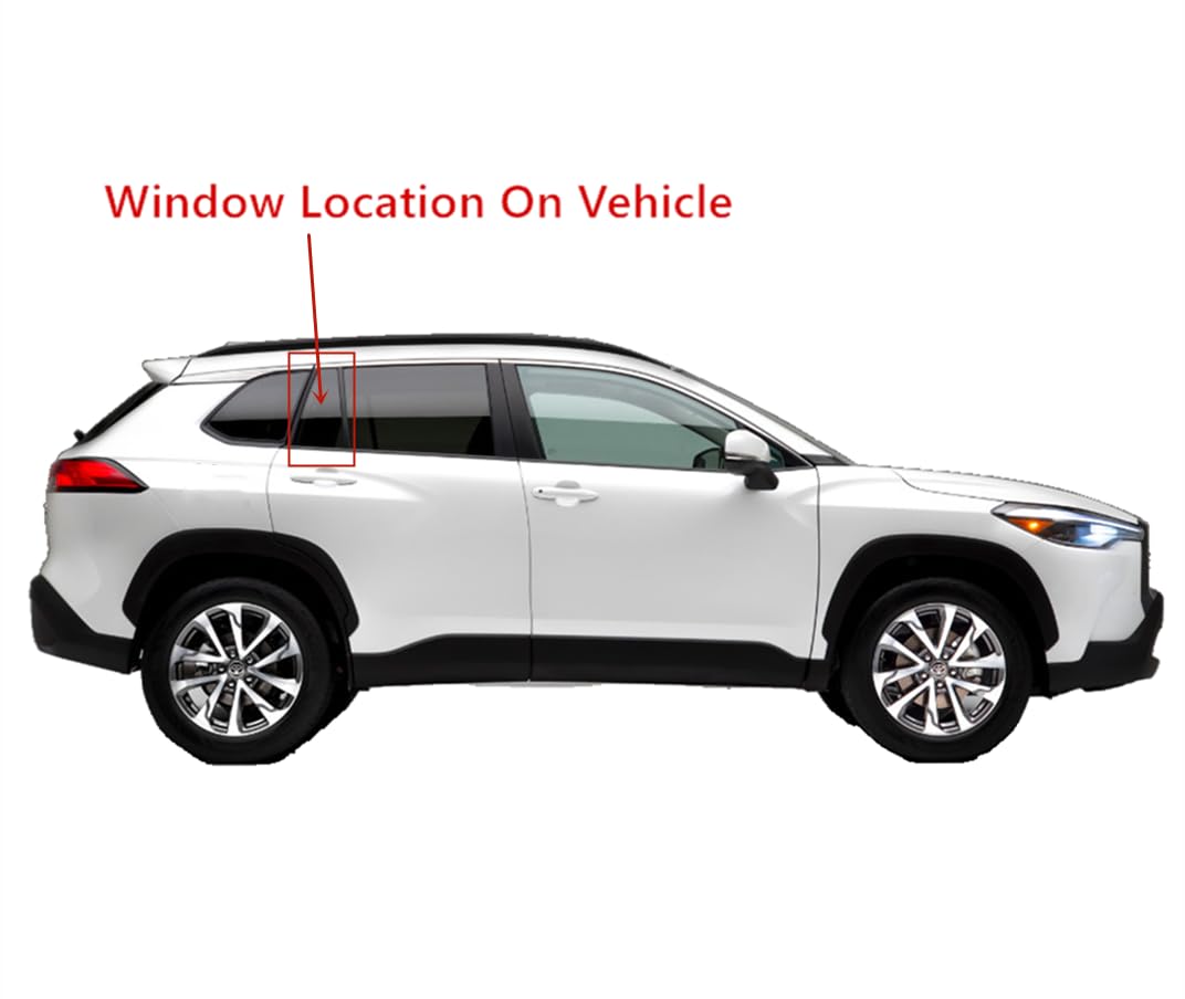 Glass Only Tempered Passenger Right Side Rear Vent Window Vent Glass Compatible with Toyota Corolla Cross 2022-2025 Models (Not For Corolla)