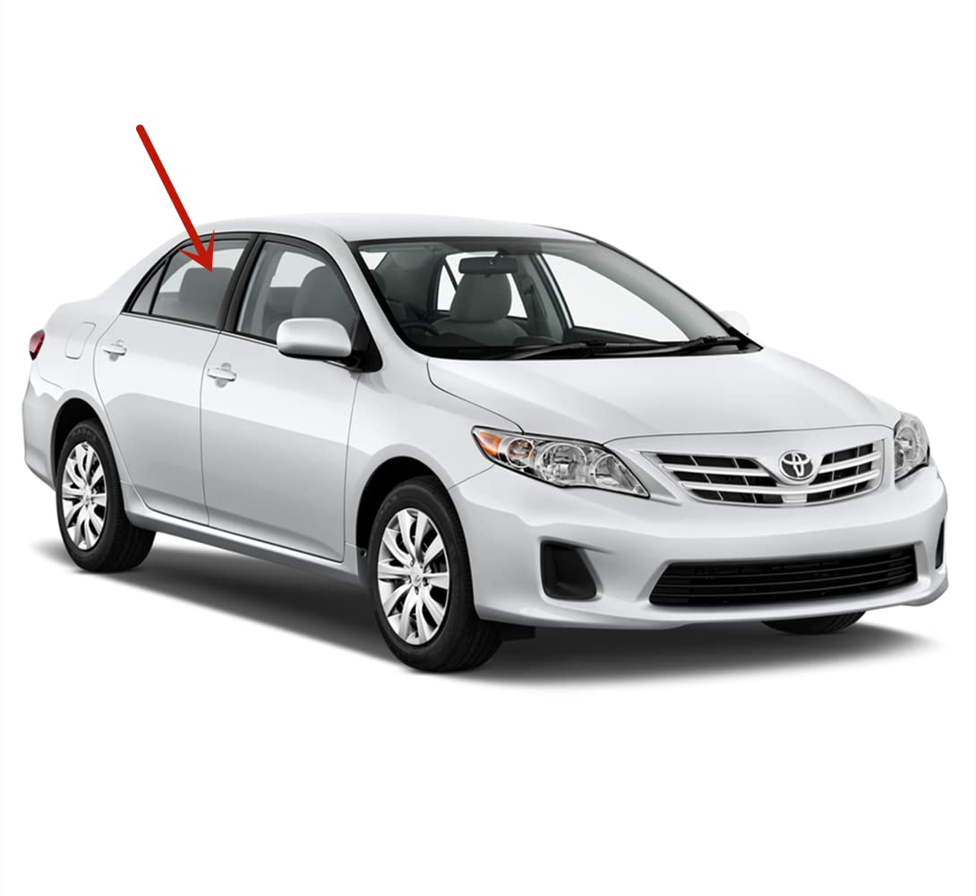 Passenger Right Side Rear Door Window Door Glass Compatible with Toyota Corolla 4 Door Sedan 2009-2013 Models